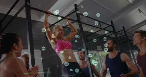 Fitness Meets Technology: Group Exercising with Virtual Connectivity - Download Free Stock Images Pikwizard.com