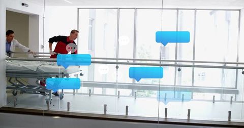 Emergency medical team rapid response hospital corridor situation