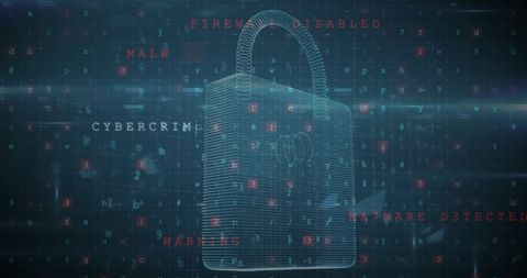 Data Security Concept with Digital Padlock and Warning Texts - Download Free Stock Images Pikwizard.com