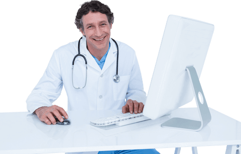smiling doctor working on transparent background - Download Free Stock Videos Pikwizard.com