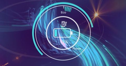 Digital battery indicator with eco and power modes