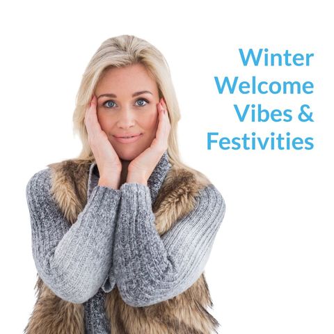 smiling woman in cozy winter fashion celebrating holiday season - Download Free Stock Templates Pikwizard.com