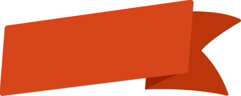 Minimalist red ribbon banner on transparent background