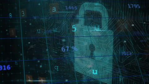 Digital Security Concept with Padlock and Data Animation