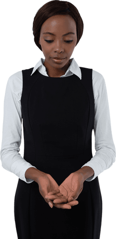 transparent businesswoman holding something in cupped hands - Download Free Stock Videos Pikwizard.com