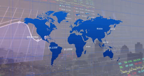 Global Economy Analysis on World Map with Stock Data Animation