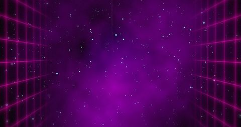 Futuristic Purple Grid Tunnel with Cosmic Background - Download Free Stock Images Pikwizard.com