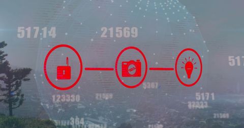 Digital Icons Connecting Networks Over World Map