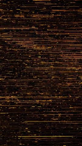 Shimmering Golden Streaks Sliding Across Dark Vertical Canvas Creating Sparkling Particles