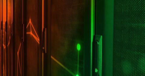Abstract Digital Interface Over Server Room Background - Download Free Stock Images Pikwizard.com