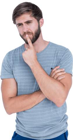 transparent thinking bearded man contemplative pose - Download Free Stock Videos Pikwizard.com