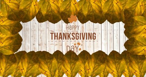 Happy Thanksgiving Day with Wooden Background and Autumn Leaves - Download Free Stock Images Pikwizard.com