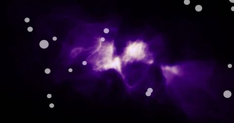 Vivid purple nebula with glowing particles evokes the mysteries of outer space. Ideal for science presentations, cosmic-themed posters, or fantasy backdrops, emphasizing the beauty of the universe.
