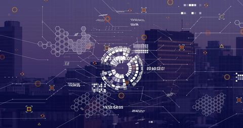 Digital Network and Data Visualization Over Cityscape - Download Free Stock Images Pikwizard.com