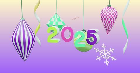 Festive 2025 Celebration with Holiday Ornaments