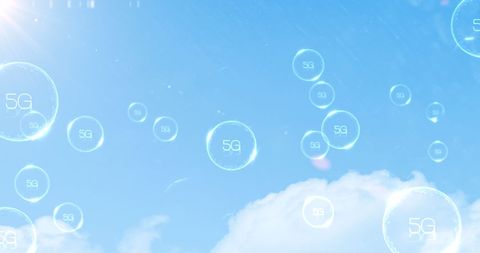 5G Network Technology Concept with Bubbles in Sky - Download Free Stock Images Pikwizard.com