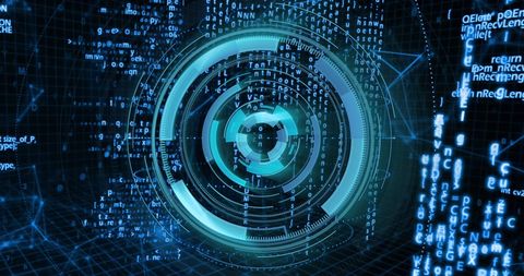 Futuristic Scanning System Overlay on Programmer's Code - Download Free Stock Images Pikwizard.com