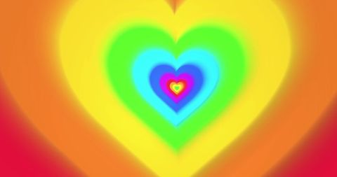 Vibrant Rainbow Hearts with Radiant Pride Colors