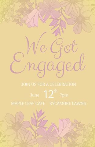 Floral Engagement Celebration Invitation Elegant Template - Download Free Stock Templates Pikwizard.com