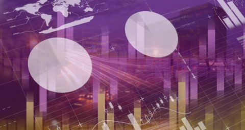 Statistics Data Processing with Urban Night Skyline