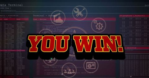 Victory Message Over Data Terminal Interface - Download Free Stock Images Pikwizard.com