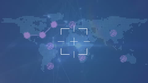 Futuristic Digital Global Network with Scanning Interface
