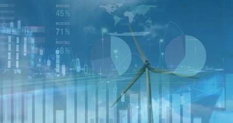 Futuristic Financial Data Integration with Renewable Wind Energy