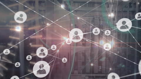 Digital Network Connections Overlay Server Room