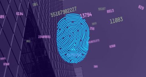 digital fingerprint security over modern cityscape - Download Free Stock Images Pikwizard.com