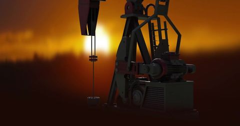 Oil Pump Jack Operating Against Dramatic Sunset Sky - Download Free Stock Images Pikwizard.com