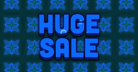 Vibrant Huge Sale Graphic with Abstract Neon Background