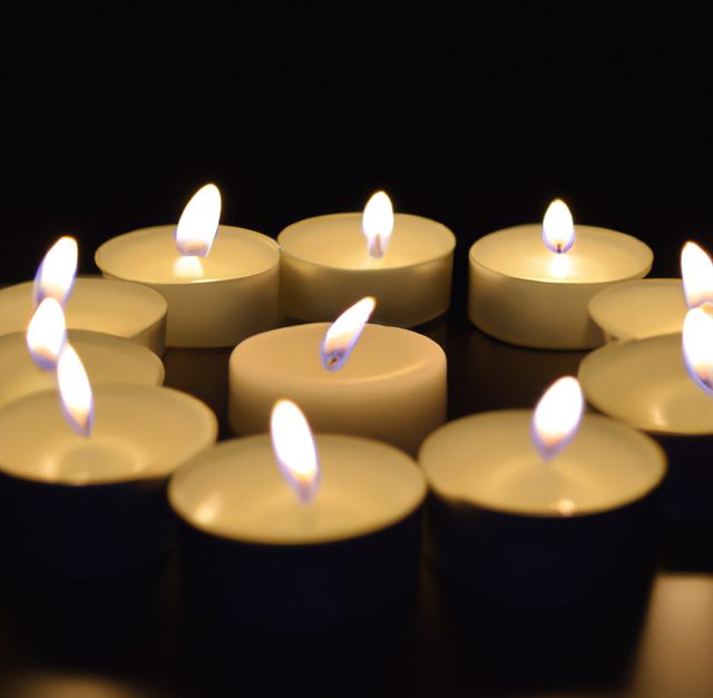 Close up of candles on black background with copy space - Download Free Stock Photos Pikwizard.com