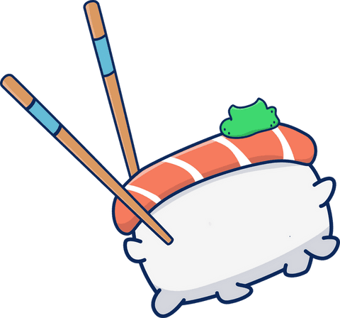 chopsticks holding illustrated salmon nigiri on transparent background - Download Free Stock Videos Pikwizard.com