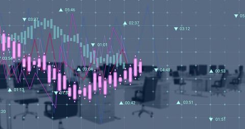 Digital data processing connections in modern empty office
