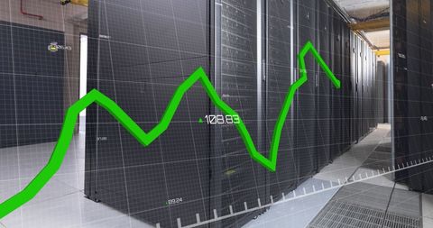 Graph illustrating data growth in modern server room
