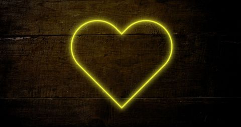 Glowing Neon Heart on Wooden Backdrop Symbolizing Love - Download Free Stock Images Pikwizard.com