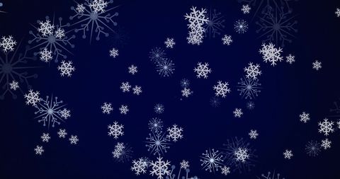Falling Snowflakes Seamlessly Adorning Blue Winter Scene