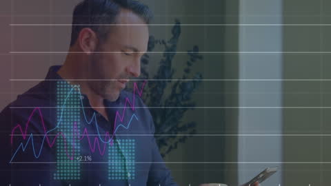 Modern Business Professional Analyzing Financial Data on Tablet