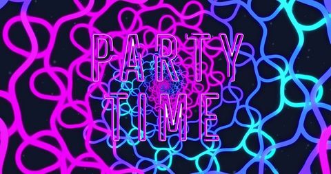 Vibrant Neon Party Time Abstract Background Design - Download Free Stock Images Pikwizard.com