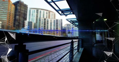 Futuristic Urban Walkway with Modern Architectural Elements