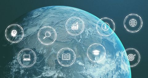 Global Digital Technology and Information Interface Concept - Download Free Stock Images Pikwizard.com