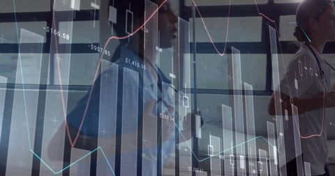 Healthcare Professionals with Financial Graph Overlay - Download Free Stock Images Pikwizard.com