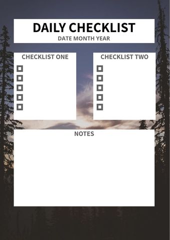serene forest daily checklist template at dusk - Download Free Stock Templates Pikwizard.com