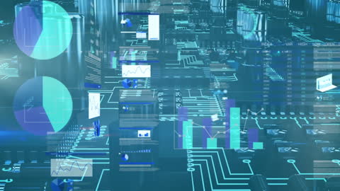 Futuristic Data Analytics Over Modern Cityscape