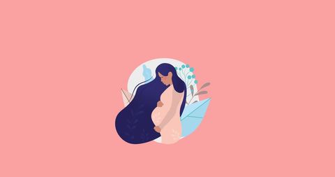 Digital Illustration of Pregnant Woman with Butterflies - Download Free Stock Images Pikwizard.com
