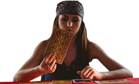 mystic fortune teller reading tarot cards with intensity transparent - Download Free Stock Videos Pikwizard.com