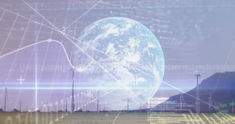 Digital Futuristic Visualization of Global Renewable Energy Impact