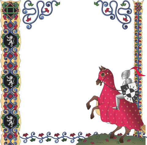 medieval knight horseback on ornate border transparent design - Download Free Stock Videos Pikwizard.com