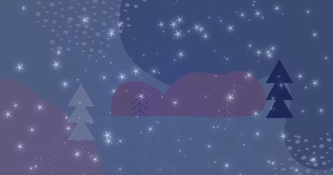 whimsical night forest with stars on blue sky - Download Free Stock Images Pikwizard.com