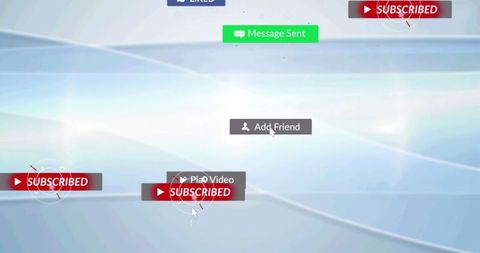 Social media notifications on light blue background
